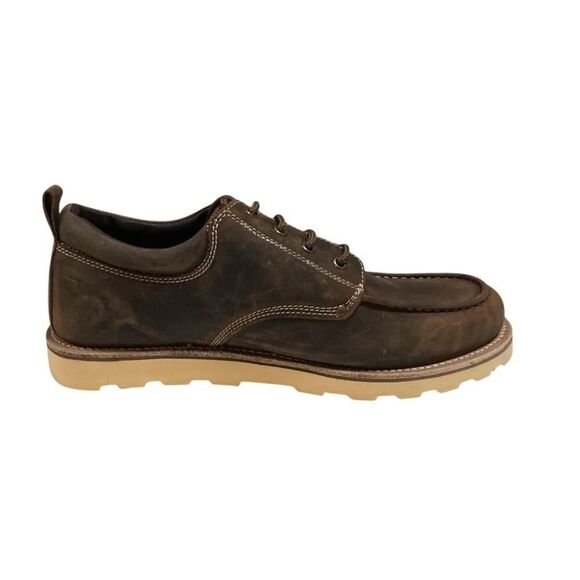 Old West Moc Toe Oxford Shoes Men 12 EE Brown Leather Lace Up Casual Comfort NEW main image 5